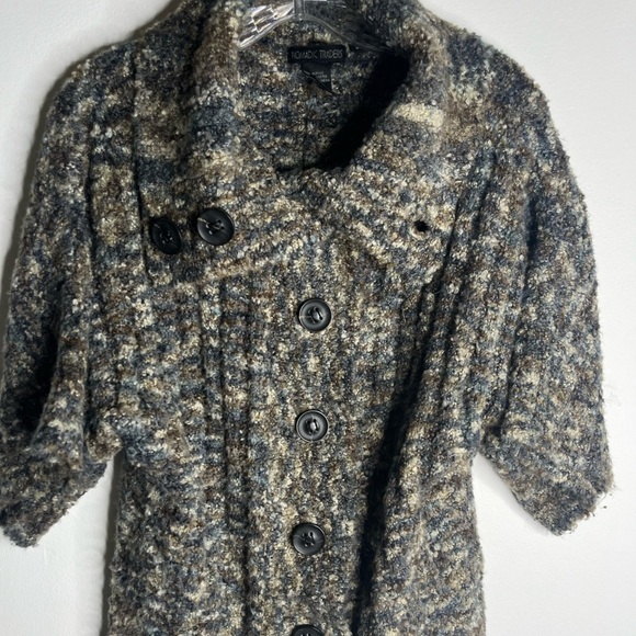 Nomadic Traders Button Front Chunky Cardigan Sweater Large Brown - Picture 2 of 9